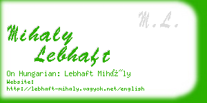 mihaly lebhaft business card